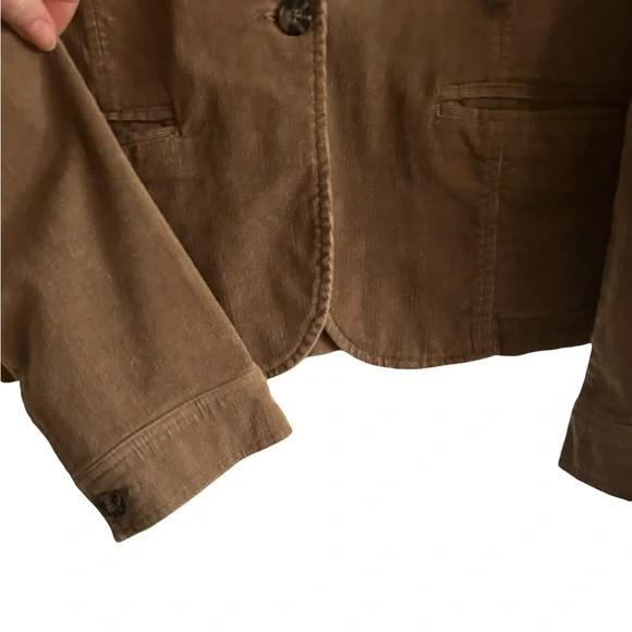 Vintage Per Se Tan Stretch Corduroy Blazer Jacket Cotton Blend Spandex Large - Picture 6 of 8
